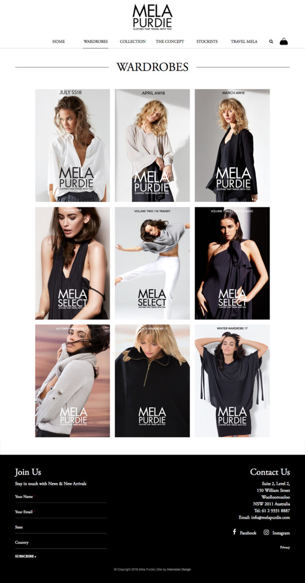mela purdie website by intervision design