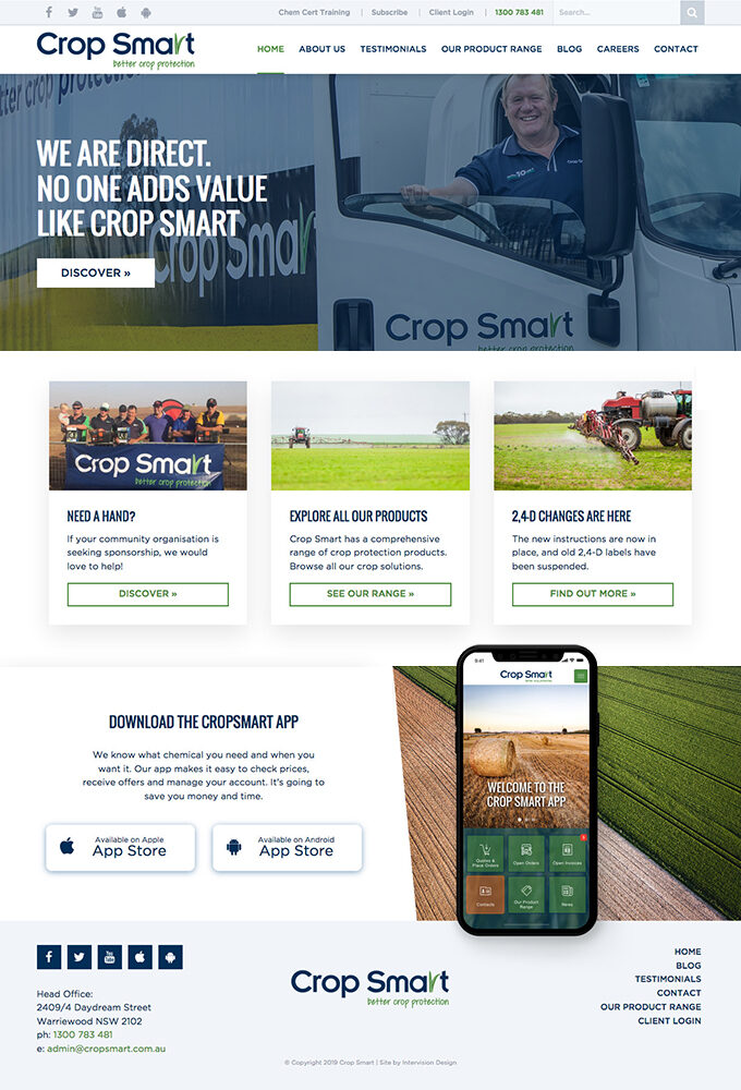 cropsmart website by intervision design