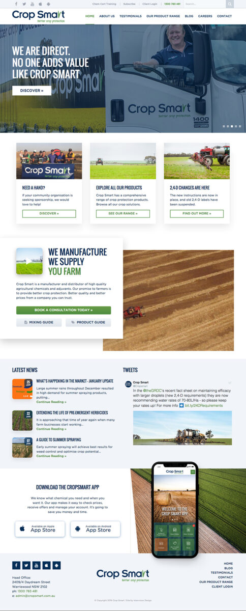 cropsmart website by intervision design