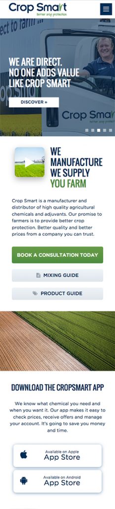 cropsmart website by intervision design