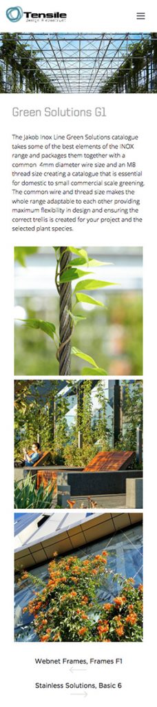 tensile website by intervision design