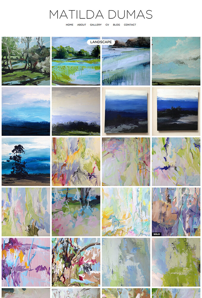 matilda dumas artist website by intervision design