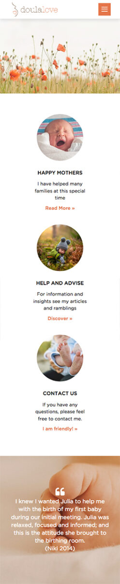 Doula Love website by intervision design