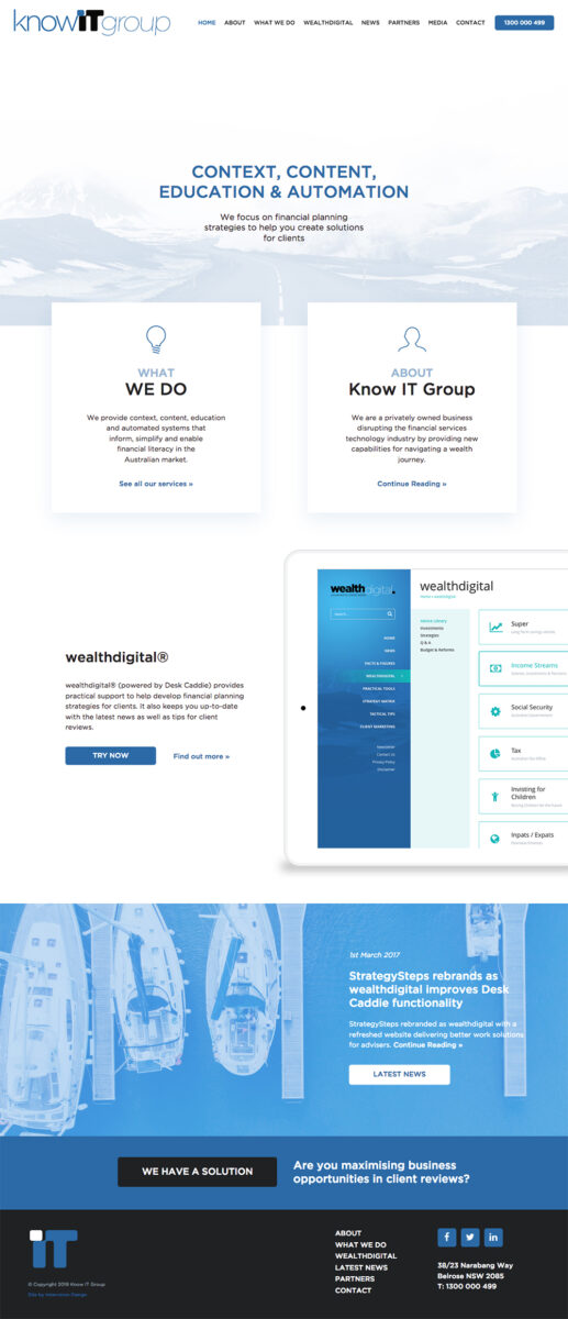 KnowIT group website by intervision design