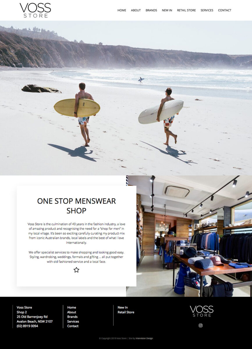 voss fashion website by intervision design