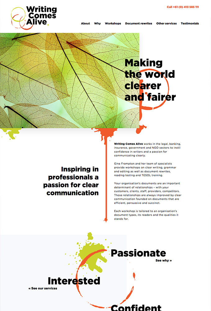 writing comes alive creative website by intervision design