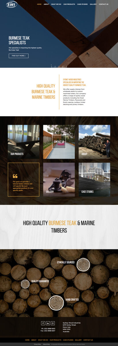 Sydney Wood website by intervision design