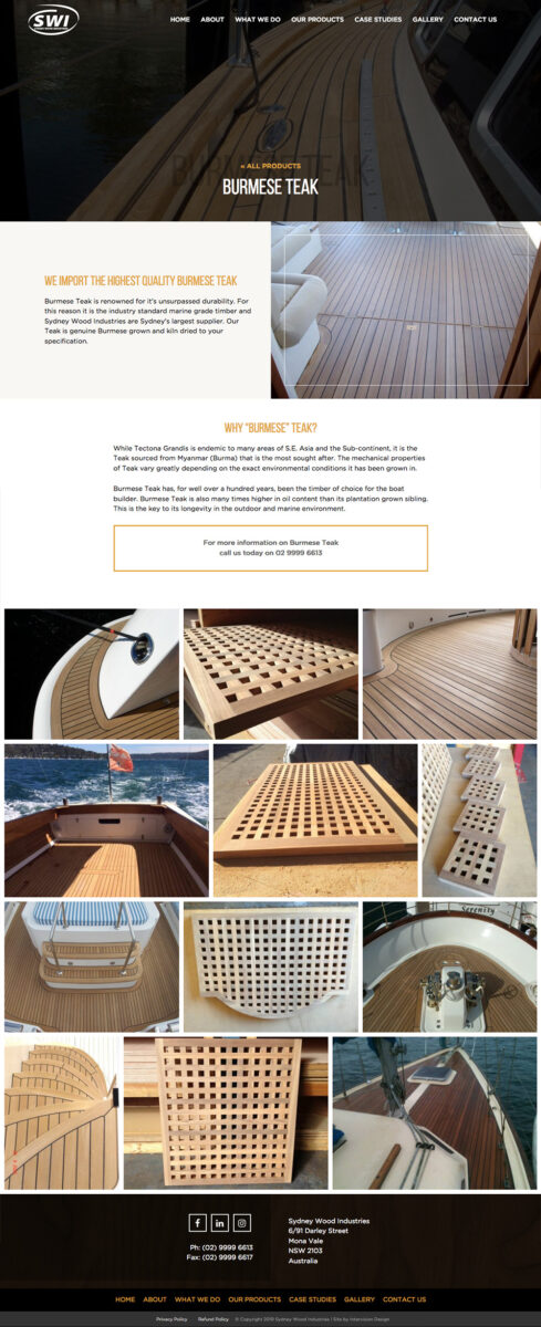 Sydney Wood website by intervision design