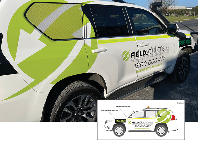 field solutions car graphics by intervision design