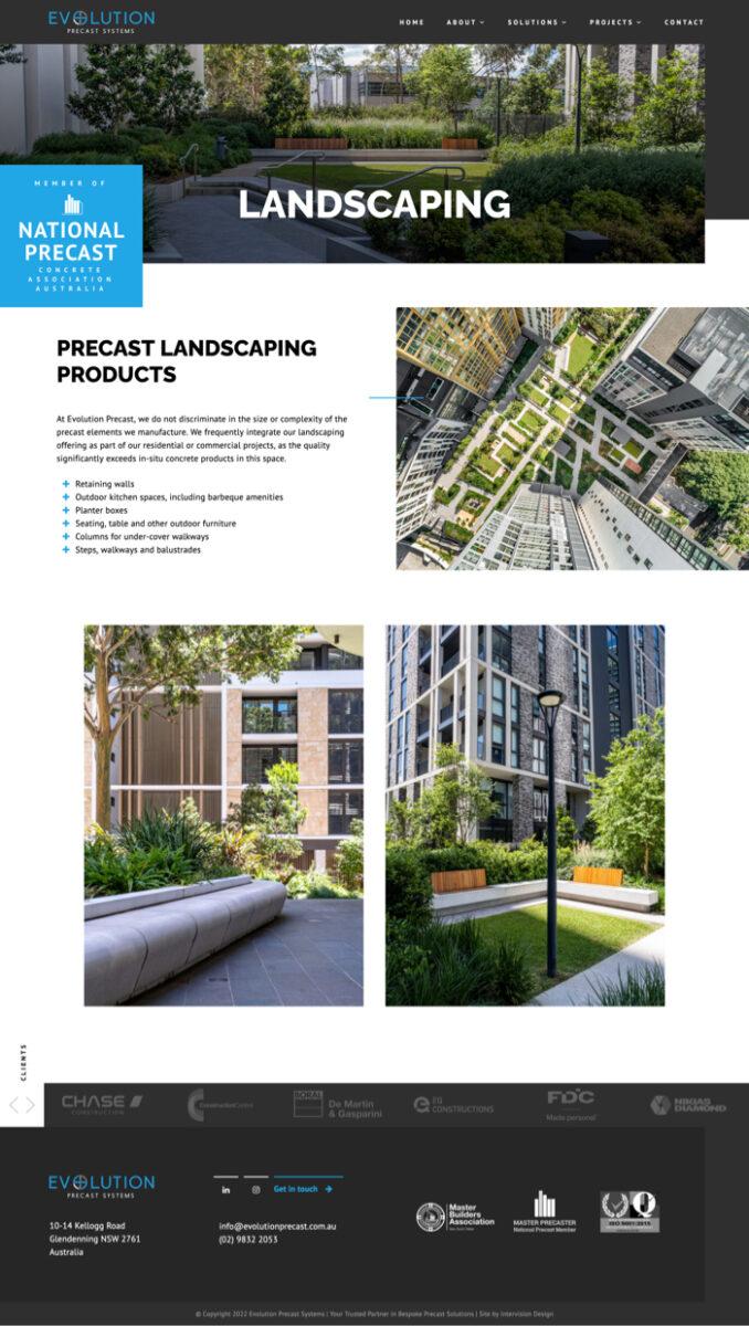 Evolution Precast - landscaping