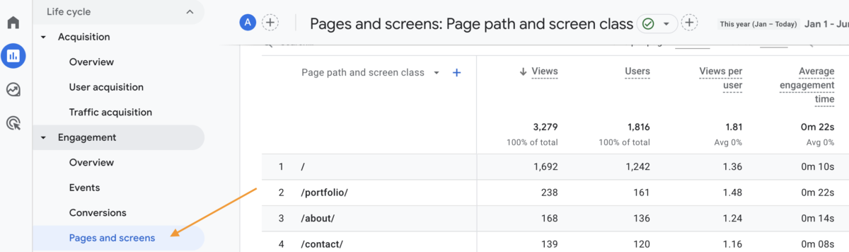 pages and screens